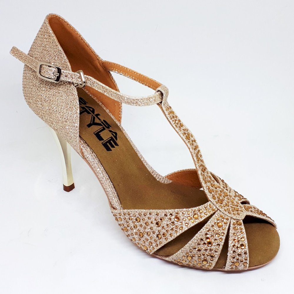 Wedding stoned gold shoes